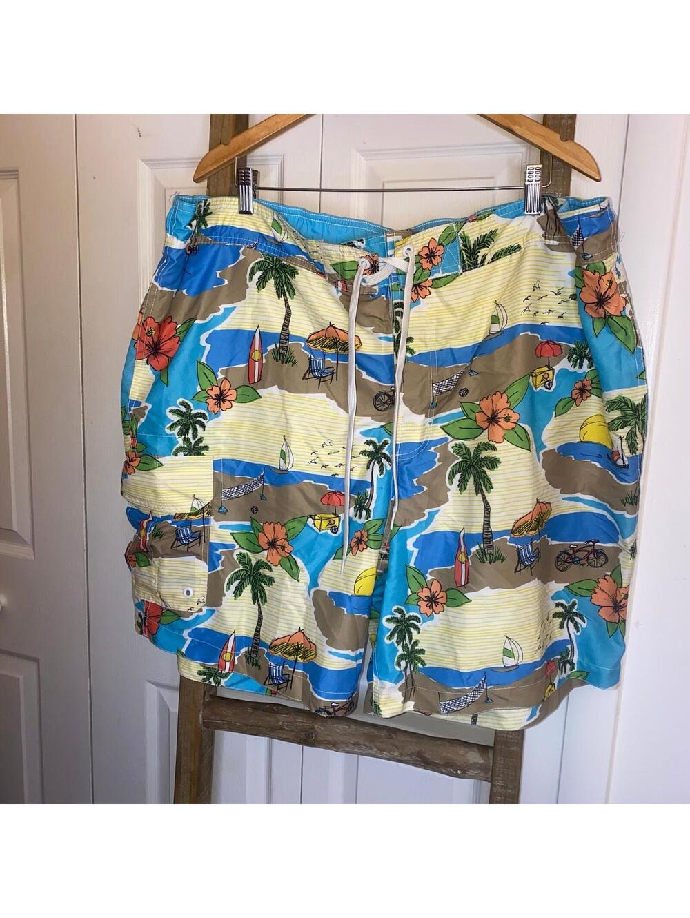 Men's printed swim trunks size XXL